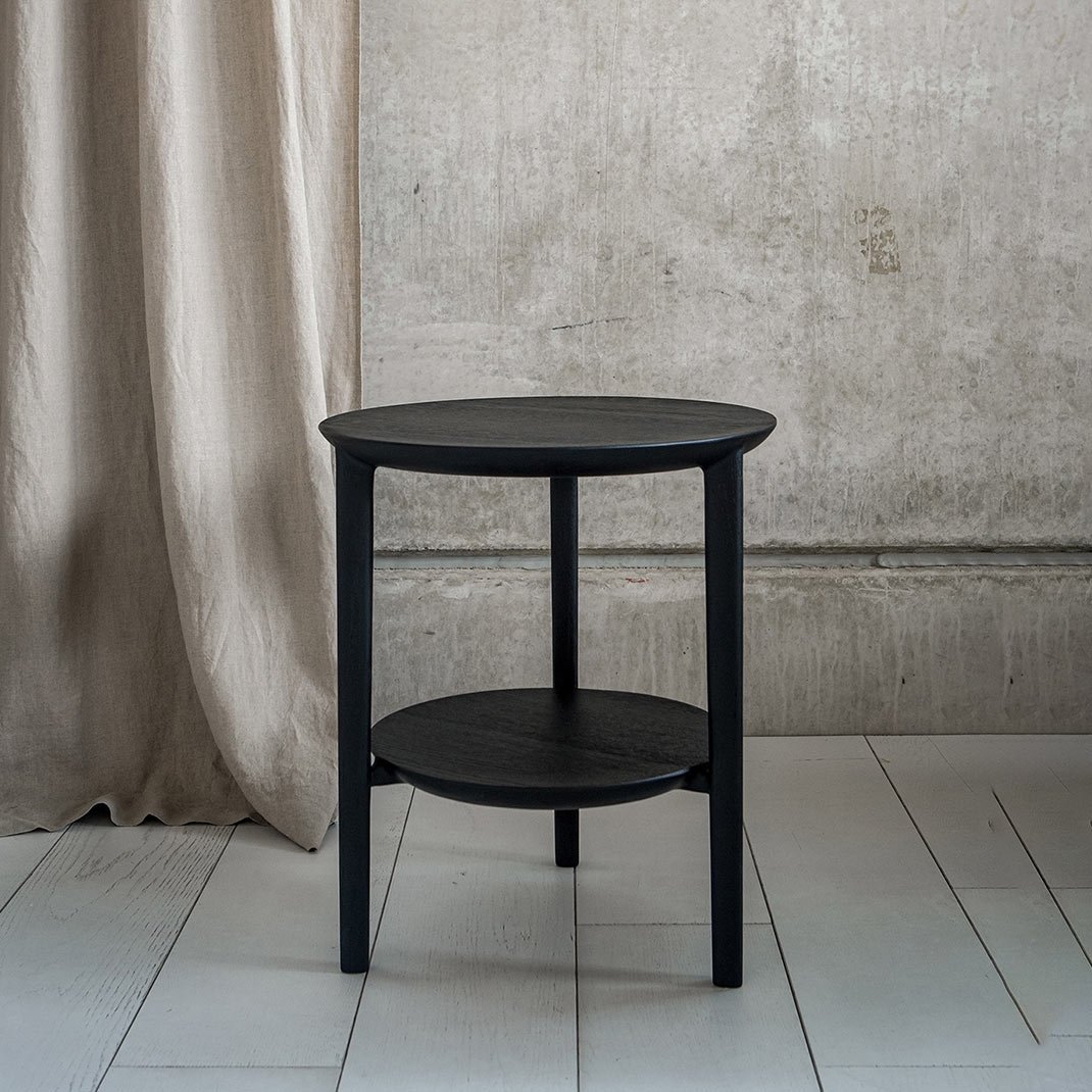 black oak side table